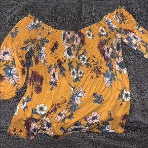 Mustard Floral Top